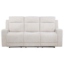 Kennett Chenille Upholstered Power Reclining Sofa Ivory