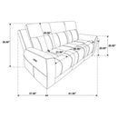 Kennett Chenille Upholstered Power Reclining Sofa Ivory