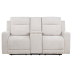 Kennett Chenille Upholstered Power Reclining Loveseat Ivory