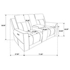 Kennett Chenille Upholstered Power Reclining Loveseat Ivory
