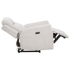Kennett Chenille Upholstered Power Recliner Chair Ivory