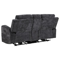 Kennett 2-piece Chenille Power Reclining Sofa Set Dark Grey