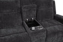 Kennett 2-piece Chenille Power Reclining Sofa Set Dark Grey