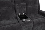 Kennett 2-piece Chenille Power Reclining Sofa Set Dark Grey