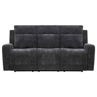 Kennett Chenille Upholstered Power Reclining Sofa Dark Grey