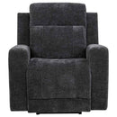 Kennett Chenille Upholstered Power Recliner Chair Dark Grey