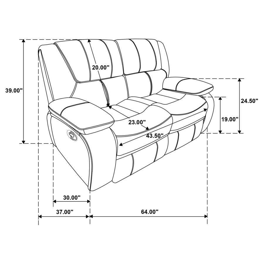 Camila 3-piece Upholstered Reclining Sofa Set Red