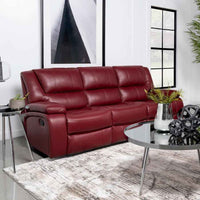 Camila Upholstered Motion Reclining Sofa Red