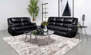 Camila 2-piece Upholstered Reclining Sofa Set Black