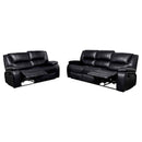 Camila 2-piece Upholstered Reclining Sofa Set Black