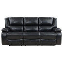 Camila 2-piece Upholstered Reclining Sofa Set Black