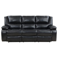 Camila 2-piece Upholstered Reclining Sofa Set Black