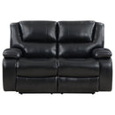 Camila 2-piece Upholstered Reclining Sofa Set Black