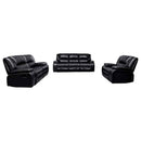 Camila 3-piece Upholstered Reclining Sofa Set Black