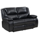 Camila 3-piece Upholstered Reclining Sofa Set Black