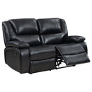 Camila 3-piece Upholstered Reclining Sofa Set Black