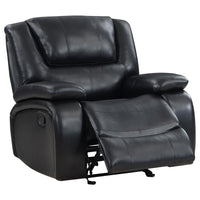 Camila 3-piece Upholstered Reclining Sofa Set Black