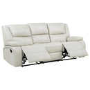 Camila 2-piece Upholstered Reclining Sofa Set White