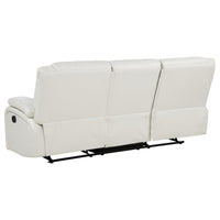 Camila 2-piece Upholstered Reclining Sofa Set White