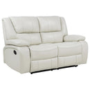 Camila 2-piece Upholstered Reclining Sofa Set White