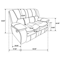 Camila 2-piece Upholstered Reclining Sofa Set White
