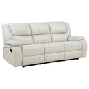 Camila 3-piece Upholstered Reclining Sofa Set White