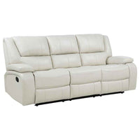 Camila 3-piece Upholstered Reclining Sofa Set White