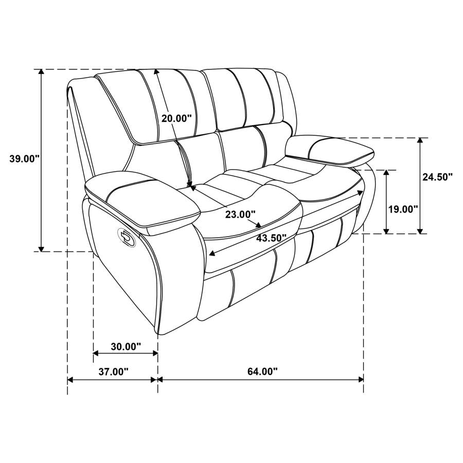 Camila 3-piece Upholstered Reclining Sofa Set White