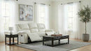 Camila Upholstered Motion Reclining Sofa White