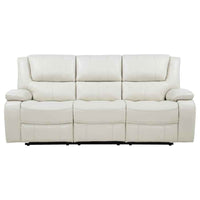 Camila Upholstered Motion Reclining Sofa White