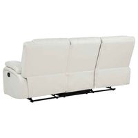 Camila Upholstered Motion Reclining Sofa White