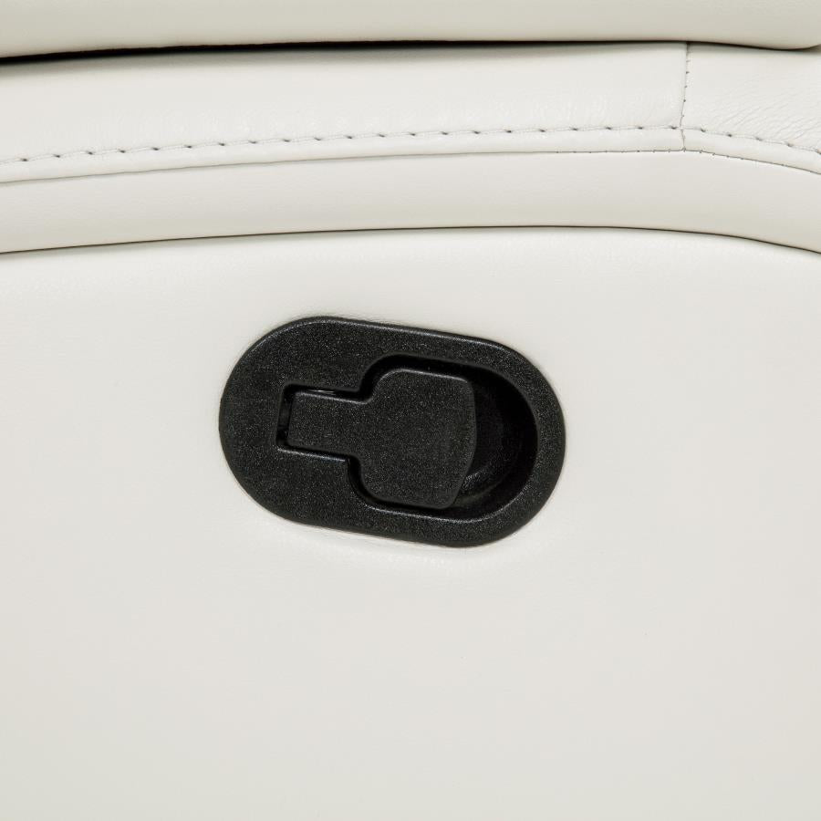 Camila Upholstered Motion Reclining Sofa White
