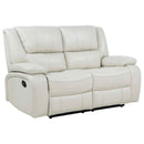 Camila Upholstered Motion Reclining Loveseat White