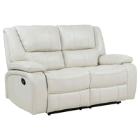 Camila Upholstered Motion Reclining Loveseat White