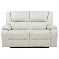 Camila Upholstered Motion Reclining Loveseat White