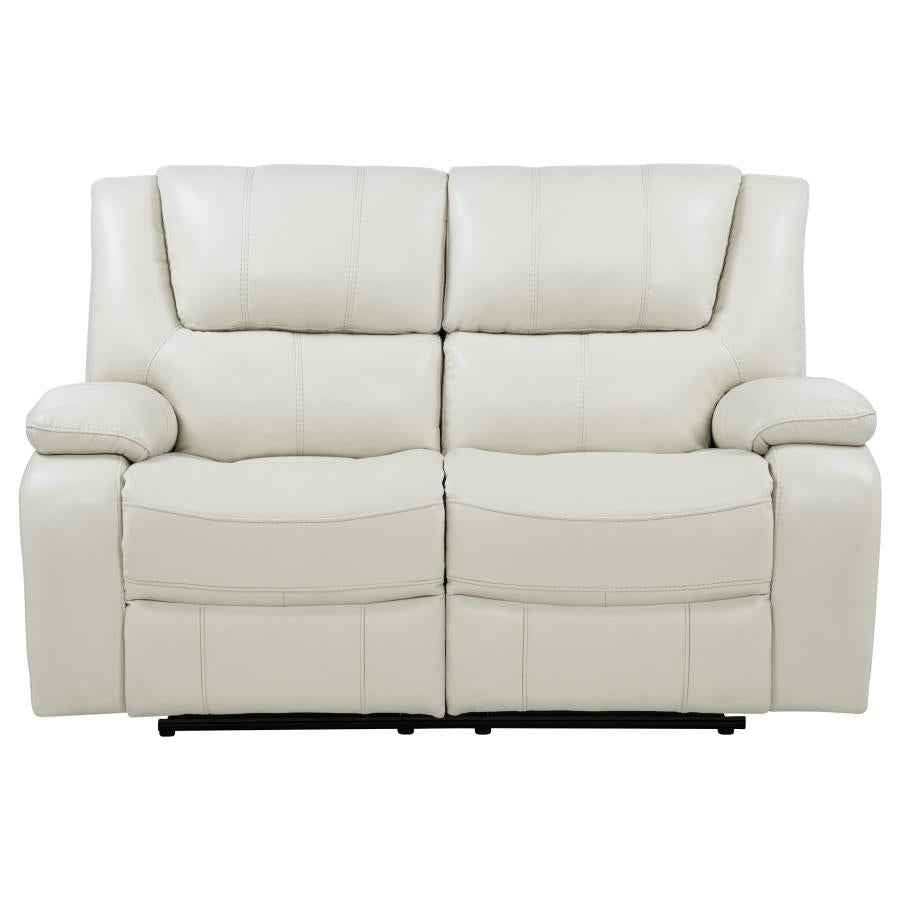 Camila Upholstered Motion Reclining Loveseat White