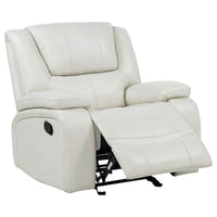 Camila Upholstered Glider Recliner Chair White