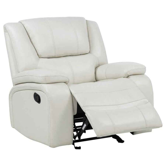 Camila Upholstered Glider Recliner Chair White