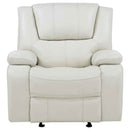 Camila Upholstered Glider Recliner Chair White