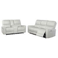 Greenfield 2-piece Power Reclining Sofa Set Dove Grey