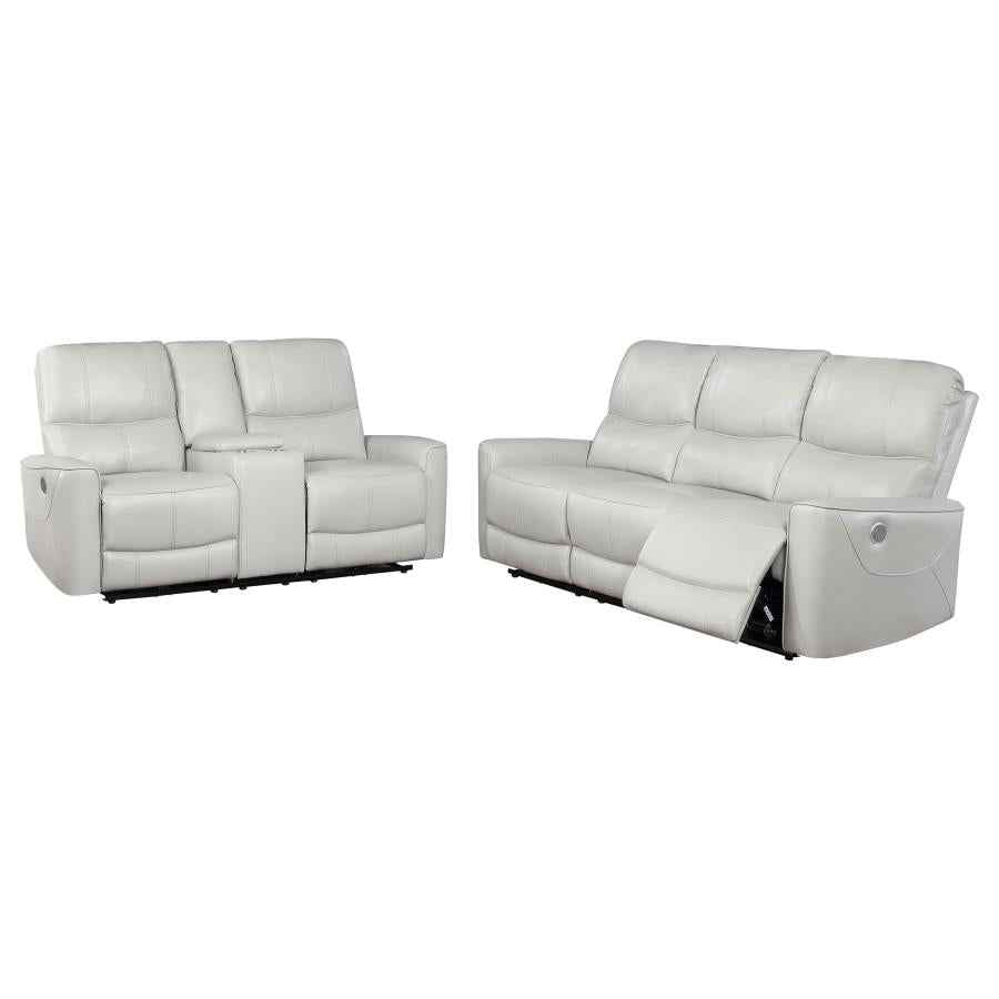 Greenfield 2-piece Power Reclining Sofa Set Dove Grey