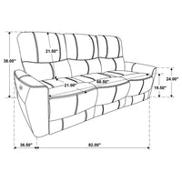 Greenfield Upholstered Power Reclining Sofa Dove Grey