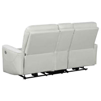 Greenfield Upholstered Power Reclining Loveseat Dove Grey