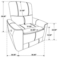 Greenfield Upholstered Power Recliner Chair Dove Grey