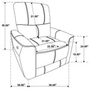 Greenfield Upholstered Power Recliner Chair Saddle Brown