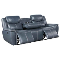 Sloane Upholstered Padded Arm Reclining Sofa Blue