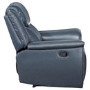 Sloane Upholstered Padded Arm Recliner Chair Blue