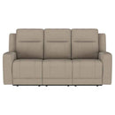 Brentwood 2-piece Upholstered Reclining Sofa Set Taupe