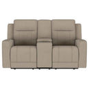 Brentwood Upholstered Motion Reclining Loveseat Taupe