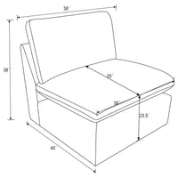 Collins Modular Armless Chair Chocolate Brown